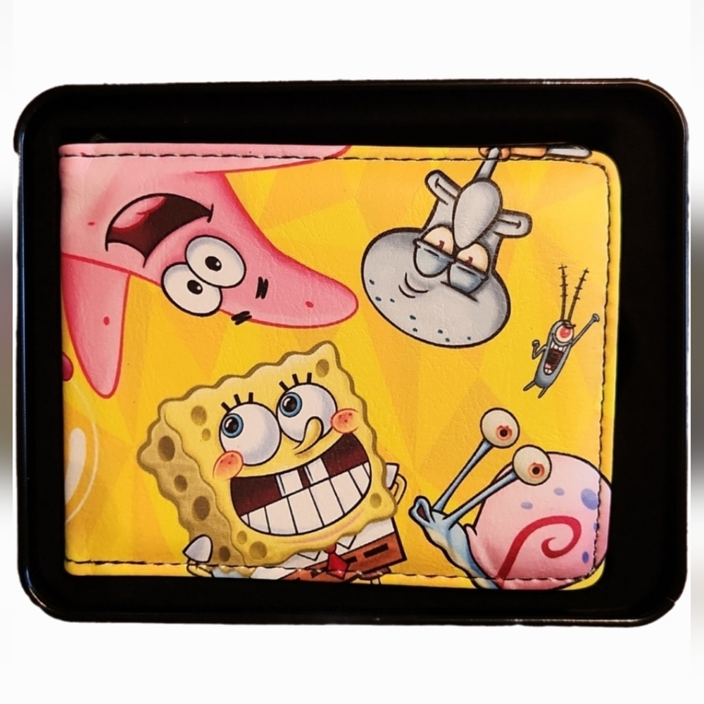 NWT ❗️ Buckle Down SpongeBob square pants fun unique men wallet in metal box